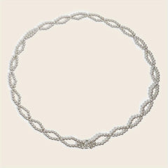 Silvery Beaded Waist Chain Classic Metal Belt Dress Girdle Body Jewelry Women