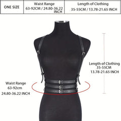 3 Layer Body Harness Belt Gothic PU Leather Rivet Corset Y2K Punk