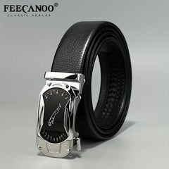 Men's Automatic Buckle Leather Belt Casual Business Belt