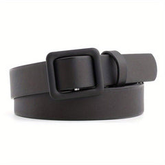 Square Buckle Thin Belts Candy PU Leather Belt Casual Women Dress Accessories