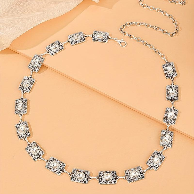 Boho Rhinestone Waist Chain Belt for Women
