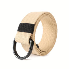 Men's Double D Ring Buckle Belt Casual Canvas Belt