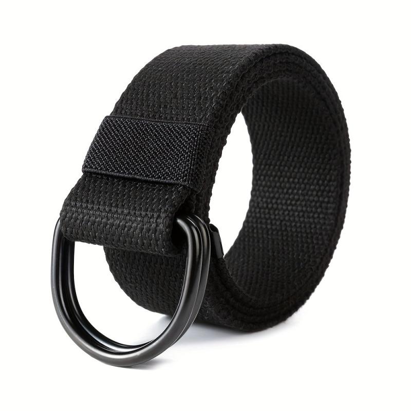 Men's Double D Ring Buckle Belt Casual Canvas Belt