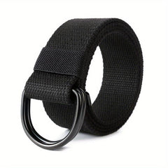 Men's Double D Ring Buckle Belt Casual Canvas Belt