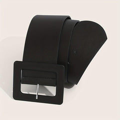 Wide PU Belt Square Buckle Women Coat Belt Dress Girdle