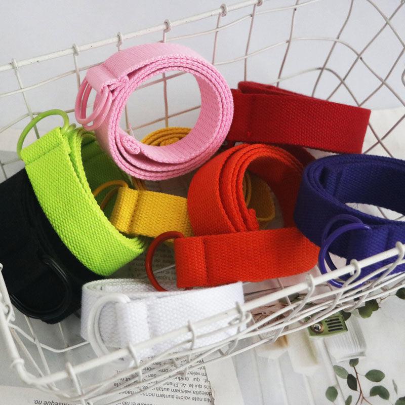 Canvas Belt Solid Decorative Belt For Women Girls
