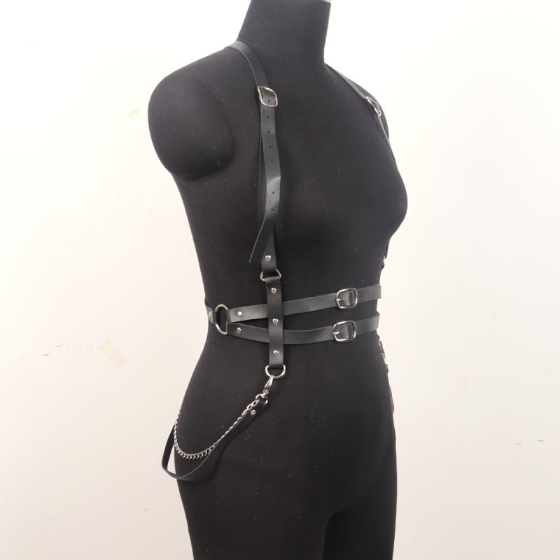 Body Harness Belt Corset Pu Leather Waist Belt Gothic Belt Suspenders