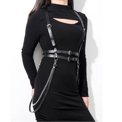 Body Harness Belt Corset Pu Leather Waist Belt Gothic Belt Suspenders