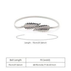 Elastic Leaf Waist Belt for Dress Skirts Jeans Pant