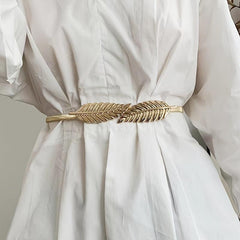 Elastic Leaf Waist Belt for Dress Skirts Jeans Pant