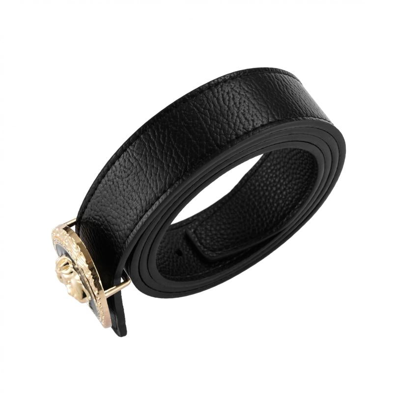 Cowhide Beauty Head Smooth Buckle Leather Belt For Men