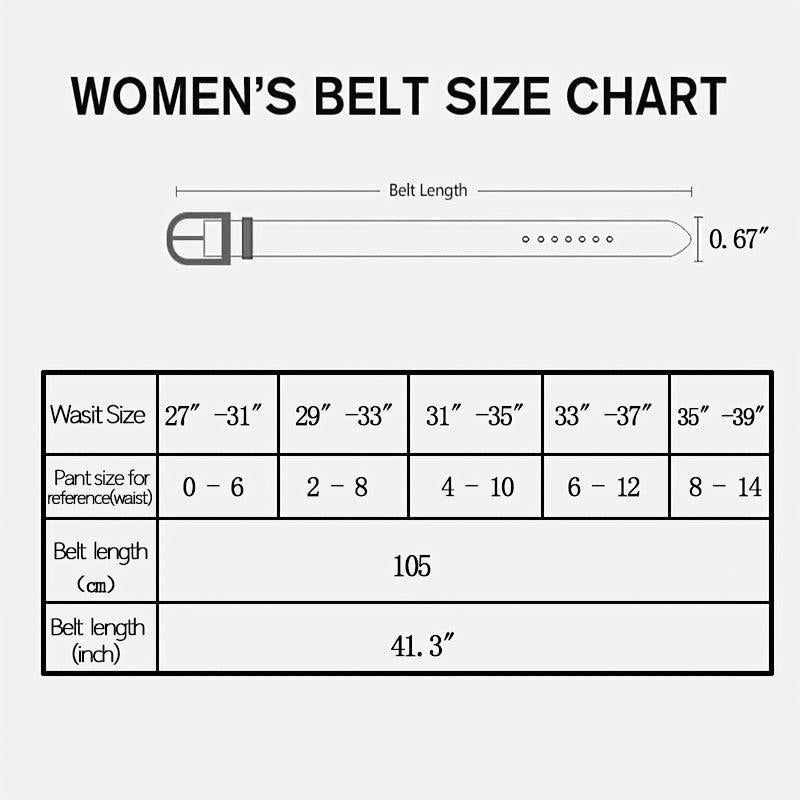 Alloy Buckle PU Belt for Women Girls