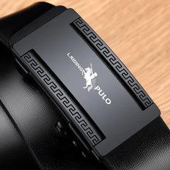 PULO Leather Belt Men's Automatic Buckle Casual Pants Belt