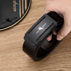 PULO Leather Belt Men's Automatic Buckle Casual Pants Belt
