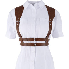 Women's PU Leather Harness Belt Punk Body Chain Waist Belt Halter