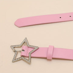 Pink Rhinestone Star Buckle Y2K Belt