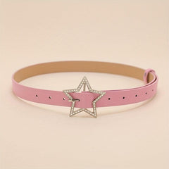 Pink Rhinestone Star Buckle Y2K Belt