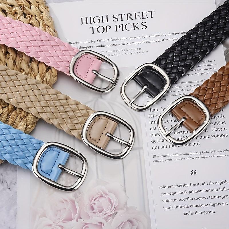 Y2K Candy Braid Belt PU Waist Belt for Women
