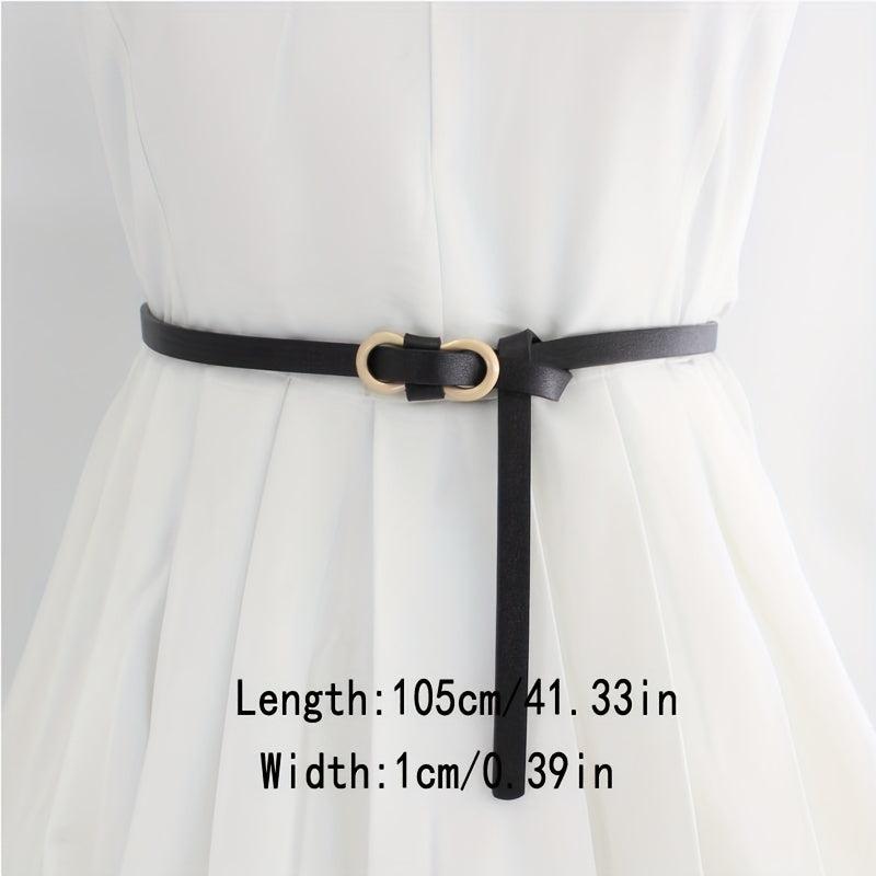 Women's Thin PU Dress Belt Vintage Soft Waistband