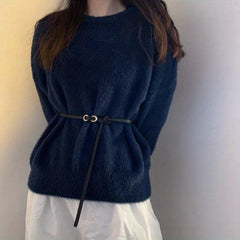 Women's Thin PU Dress Belt Vintage Soft Waistband