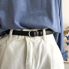Women's Non-Porous Thin Belt for Jeans and Pants