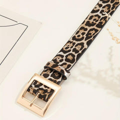 Leopard Print Belt PU Leather Casual Girdle For Women