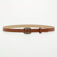 Vintage Hollow Out Buckle PU Waist Belt for Women
