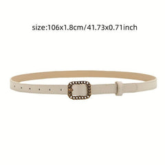 Vintage Hollow Out Buckle PU Waist Belt for Women