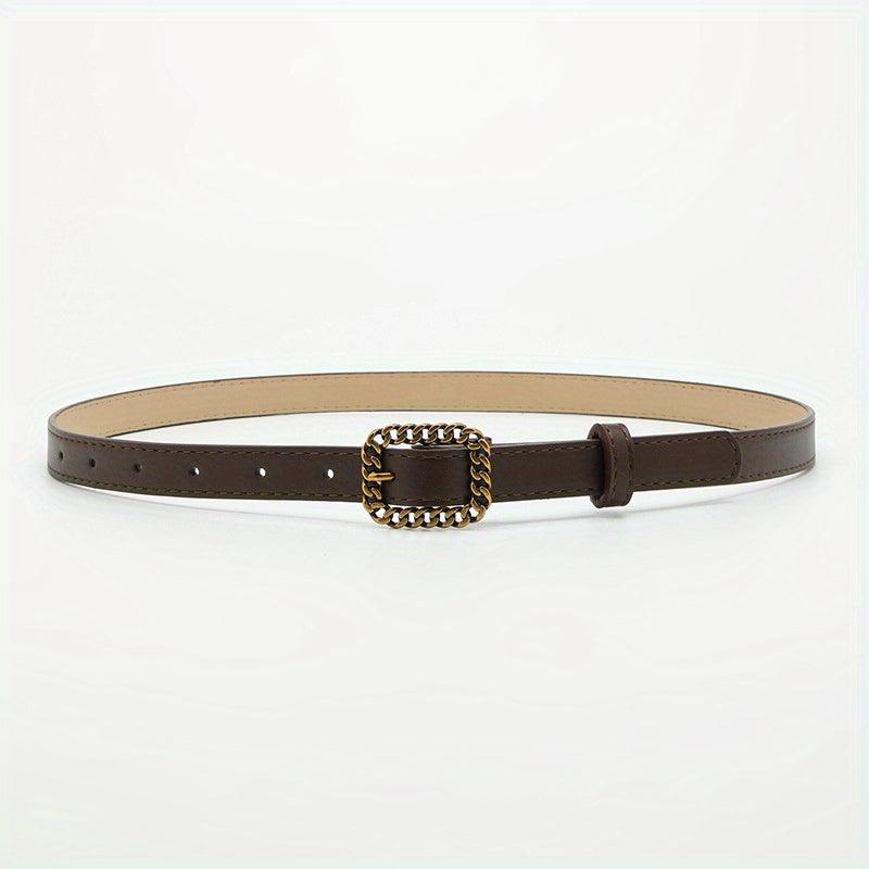 Vintage Hollow Out Buckle PU Waist Belt for Women