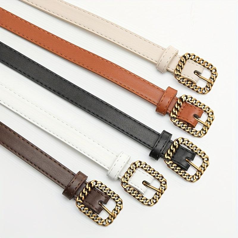 Vintage Hollow Out Buckle PU Waist Belt for Women