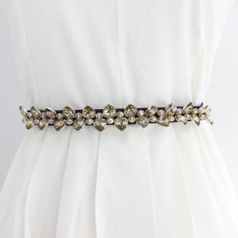 Women's Rhinestone Skinny Girdle Elastic Waist Belt