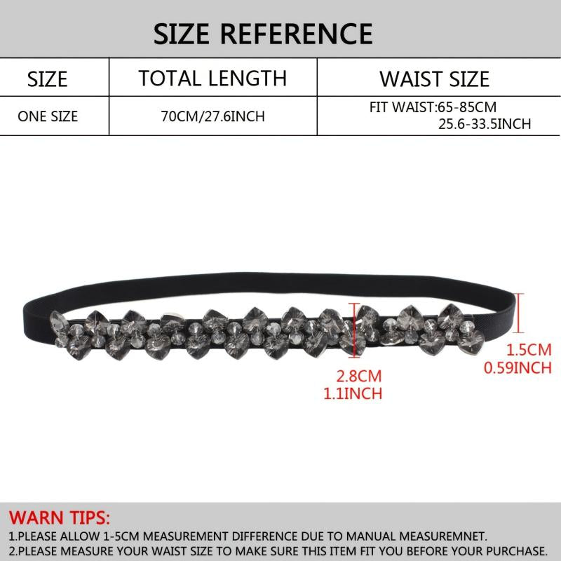 Women's Rhinestone Skinny Girdle Elastic Waist Belt