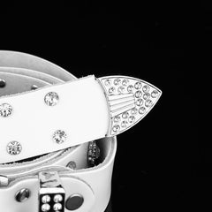 Y2K Rhinestone Belt Hip Hop Pin Buckle Vintage Cowgirl Belt