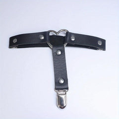 Women's Punk Rivet Leg Thigh Harness Belt PU Leather Solid Belt