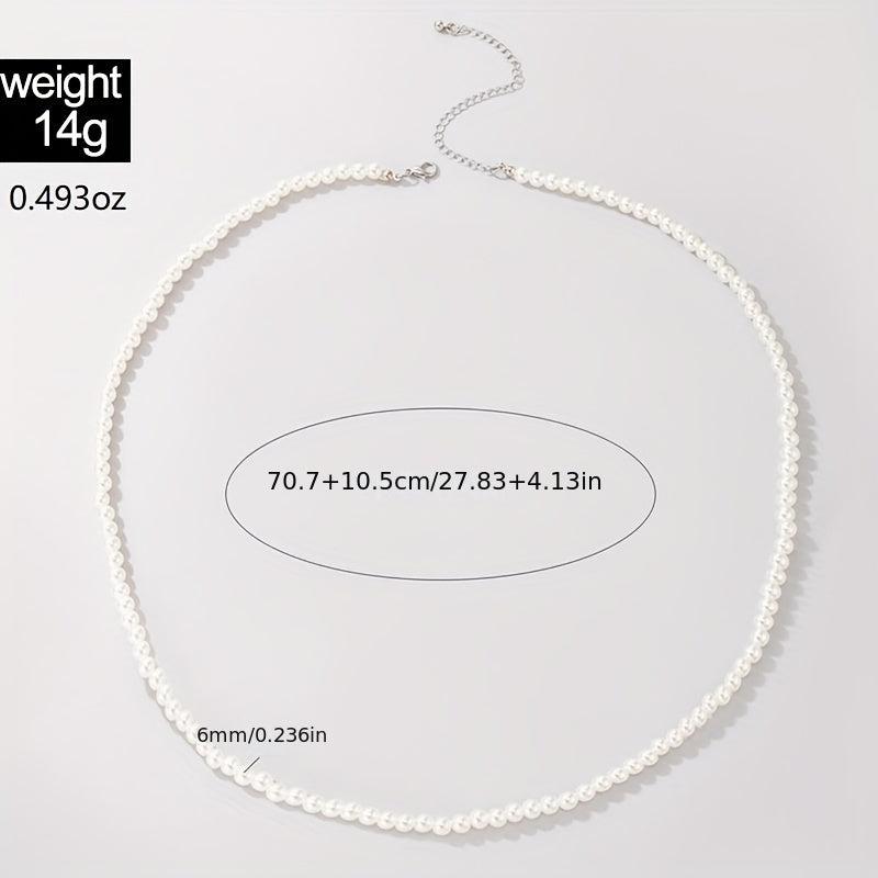 Faux Pearl Waist Metal Waistband Chain Belt for Women