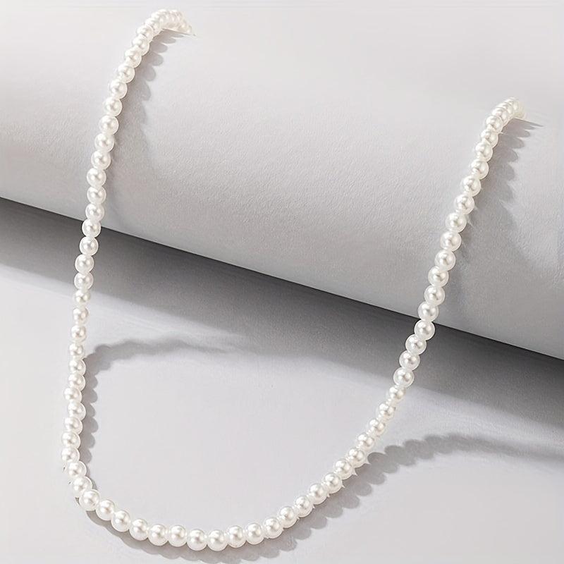 Faux Pearl Waist Metal Waistband Chain Belt for Women