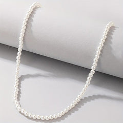 Faux Pearl Waist Metal Waistband Chain Belt for Women