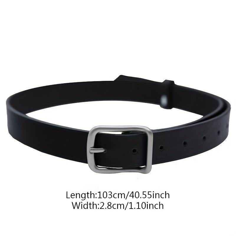 Square Pin Buckle Belt Solid Casual PU Jeans Pants Belt