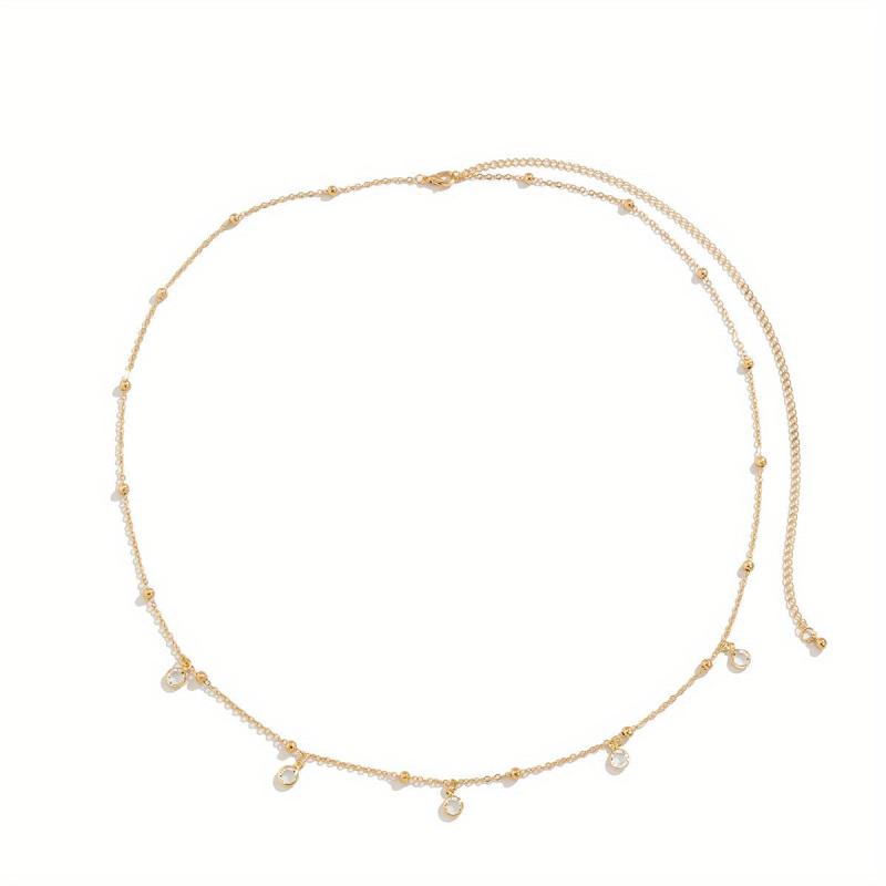 Crystal Pendant Tassel Waist Chain Elegant Belly Chain Women Decorative Accessor