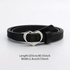 Heart Shape Buckle PU Belt Women Waist Belts Casual Jeans Belts