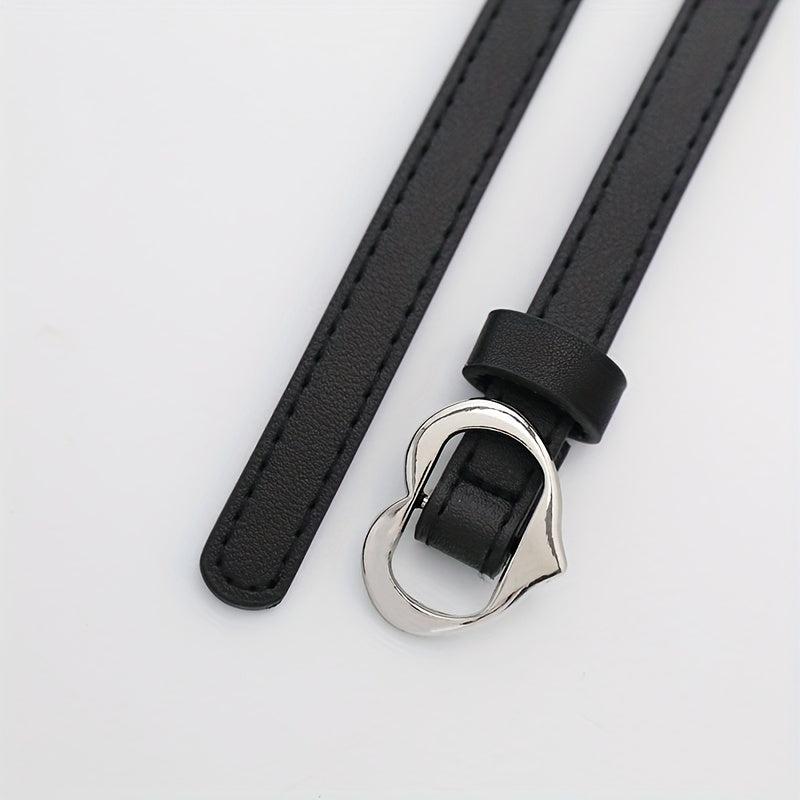 Heart Shape Buckle PU Belt Women Waist Belts Casual Jeans Belts