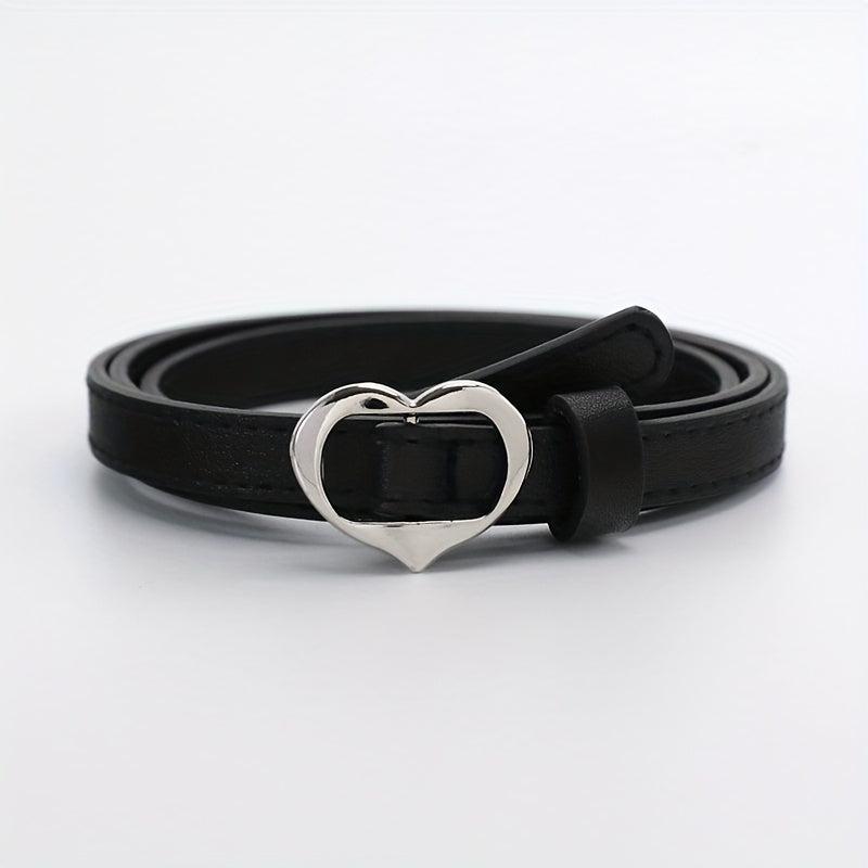 Heart Shape Buckle PU Belt Women Waist Belts Casual Jeans Belts