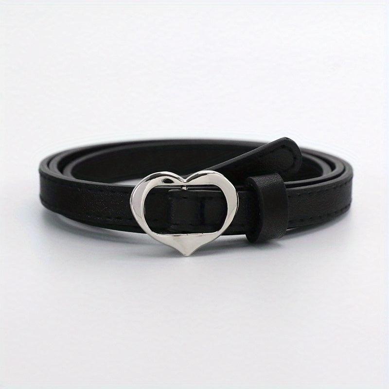 Heart Shape Buckle PU Belt Women Waist Belts Casual Jeans Belts