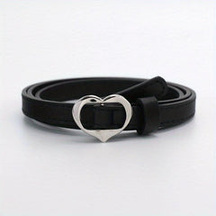 Heart Shape Buckle PU Belt Women Waist Belts Casual Jeans Belts