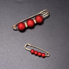 2pcs Faux Pearl Brooch Pins Rhinestones Collar Pin DIY Accessories