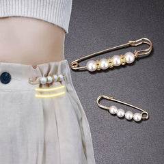 2pcs Faux Pearl Brooch Pins Rhinestones Collar Pin DIY Accessories