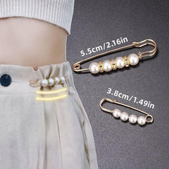2pcs Faux Pearl Brooch Pins Rhinestones Collar Pin DIY Accessories