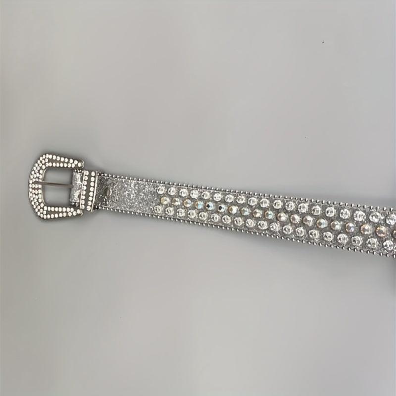 Y2K Sparkly Rhinestone Belt Beads Sequin Punk Western Cowboy Cowgirl Jeans Pants