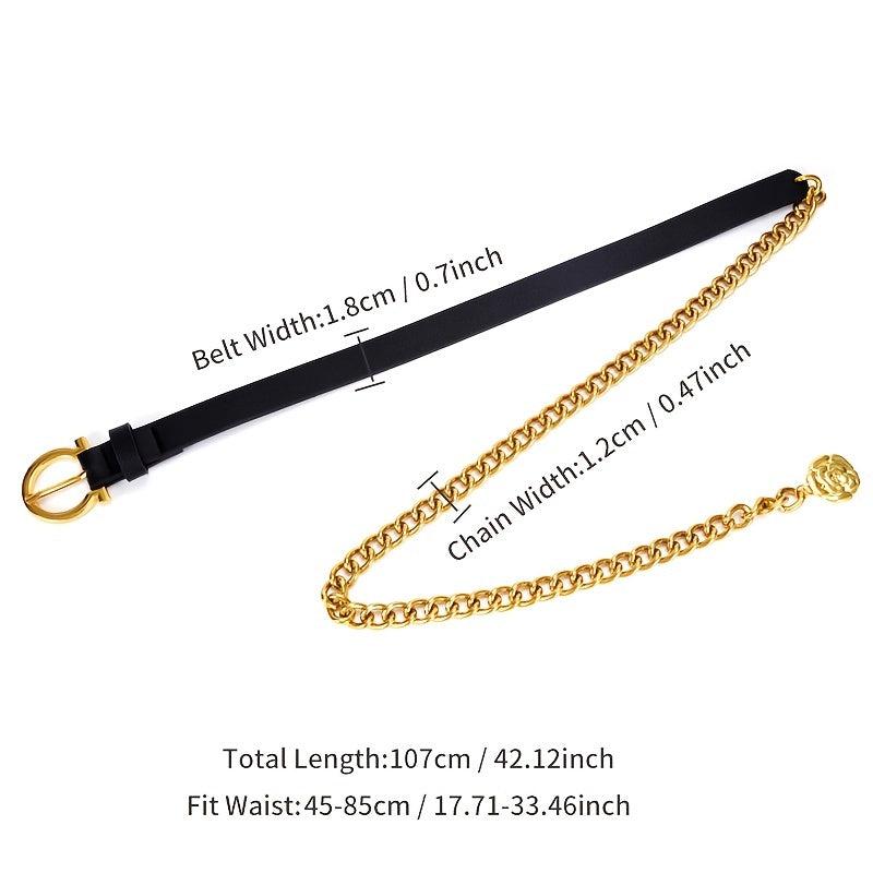 Metal Waist Chain Accessories Thin Belt Women's Decorative Suit Skirt