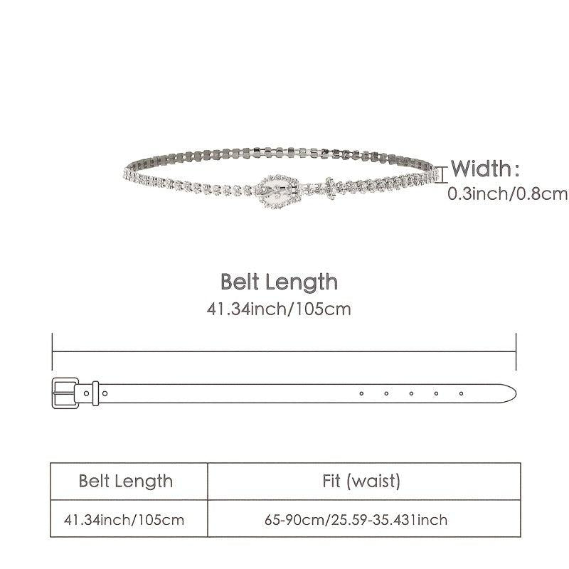 Rhinestone Glitter Waist Chain Sparkle Belt with Buckle